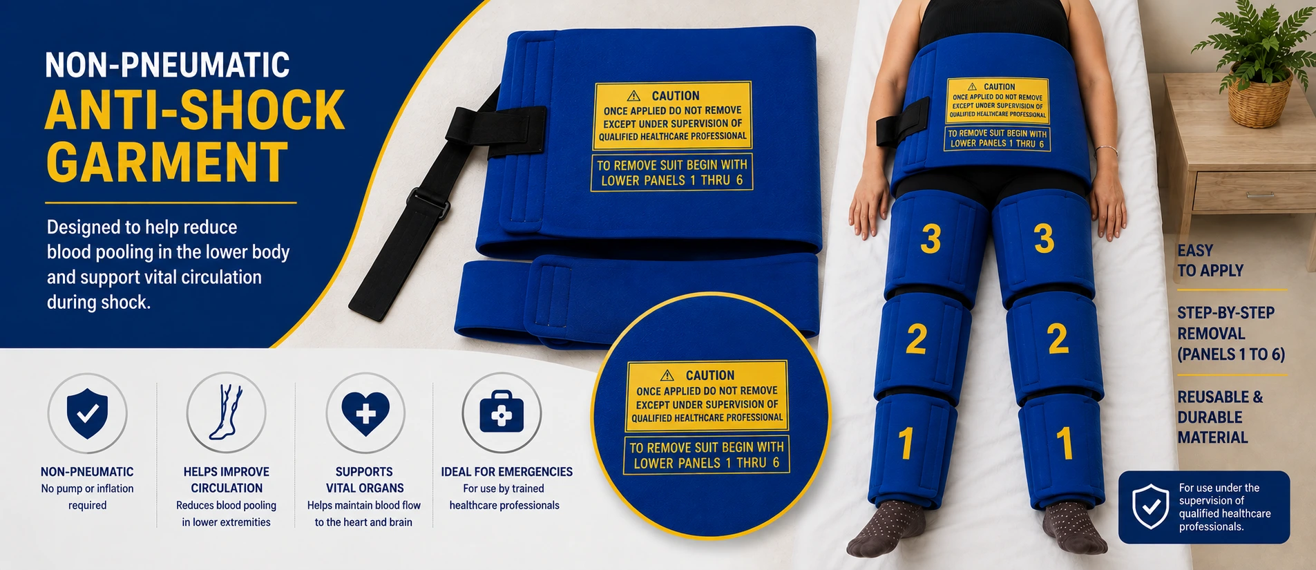 Non-pneumatic anti-shock garment (NASG) neoprene compression device for obstetric hemorrhage